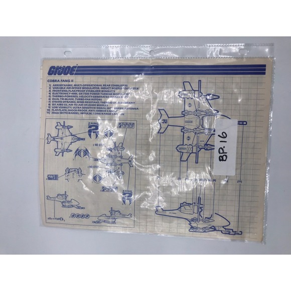 GI JOE Cobra Fang II Instructions Blueprint Original Part Vintage 1989 HASBRO - Picture 10 of 10